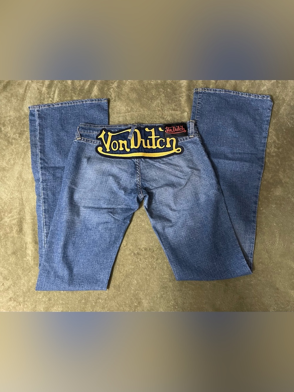 VINTAGE Von Dutch Jeans with Yellow Logo Patch -27
